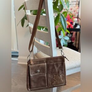 Roots Genuine Leather Crossbody Bag